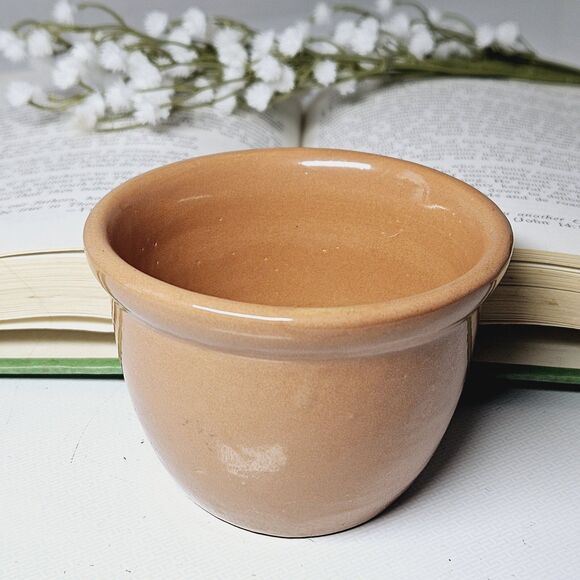 Vtg Weller Custard Cup Ramekin Light Brown Earthenware Retro Cup Small Planter - Picture 5 of 9
